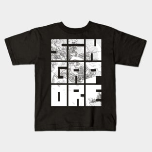 Singapore City Map Typography - Light Kids T-Shirt